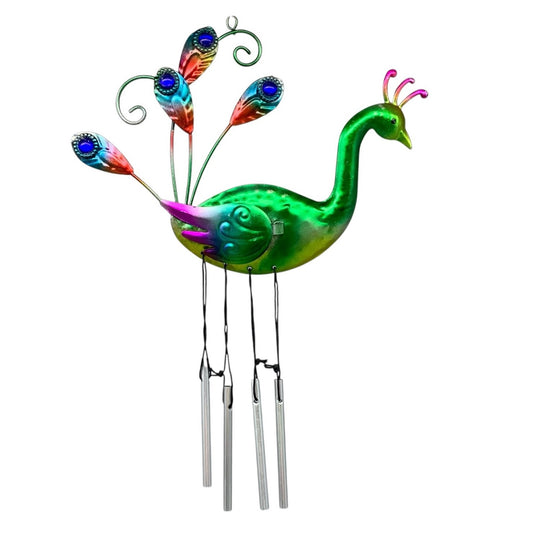3035 - Vibrant Peacock 11" Wind Chimes in Assorted Colors |G-8|