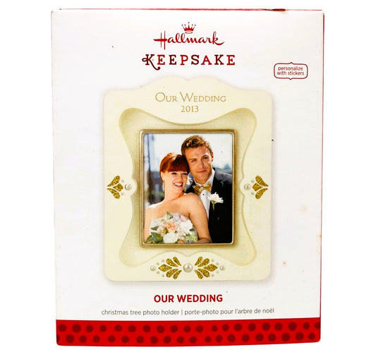 3230 - Set of 3 Hallmark Keepsake White Wedding Christmas Elegant Decorative Piece |Staged|