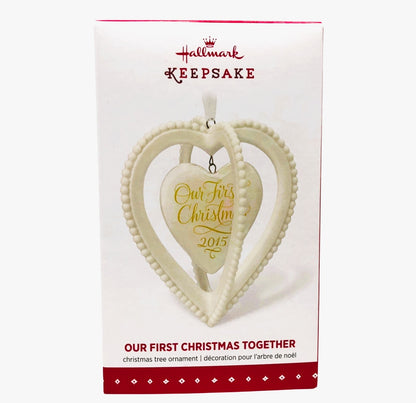 3230 - Set of 3 Hallmark Keepsake White Wedding Christmas Elegant Decorative Piece |Staged|