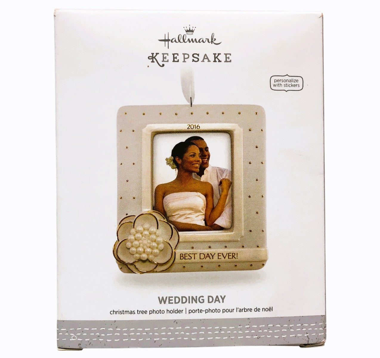 3230 - Set of 3 Hallmark Keepsake White Wedding Christmas Elegant Decorative Piece |Staged|