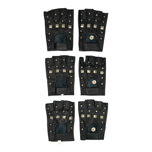 3903 - XL Black Stud Fingerless Gloves |TBD|