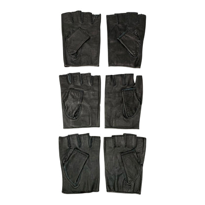 3903 - XL Black Stud Fingerless Gloves |TBD|