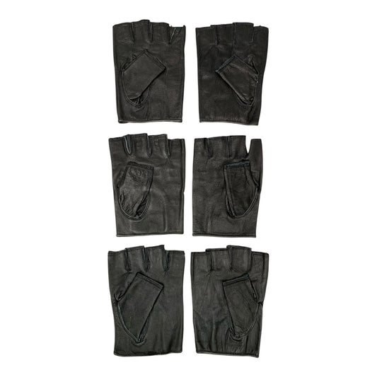 3903 - XL Black Stud Fingerless Gloves |TBD|