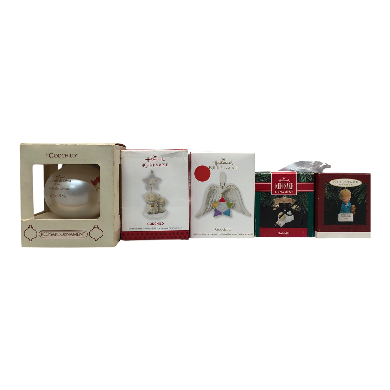 4204 - Set of 5 Hallmark Keepsake Godchild Ornaments |Pod 1-74|