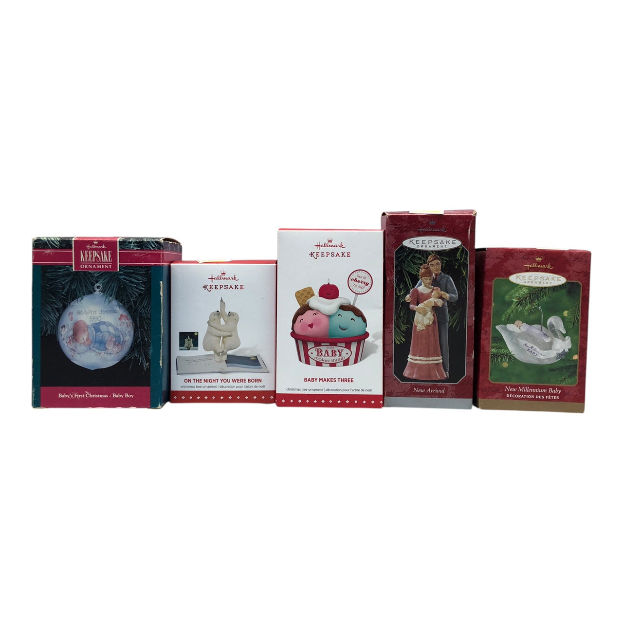 4313 - Set of 5 Hallmark Keepsake New Baby Christmas Ornaments |Pod 1-74|