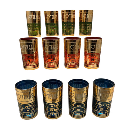4432 - Set of 12 I Love Texas Bar Glasses |3-13|