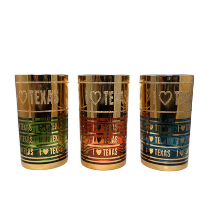 4432 - Set of 12 I Love Texas Bar Glasses |3-13|