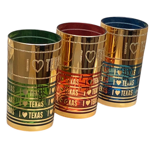 4432 - Set of 12 I Love Texas Bar Glasses |3-13|