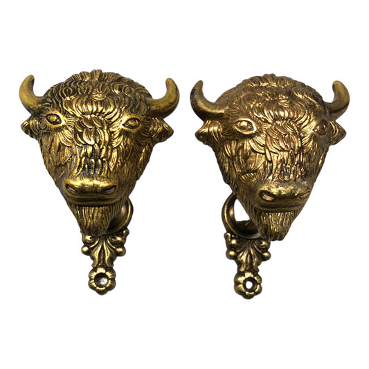 4564 -Buffalo Cast Brass Wall Hangers for Coats, Hats & Displays Pair |26-A|STORE |