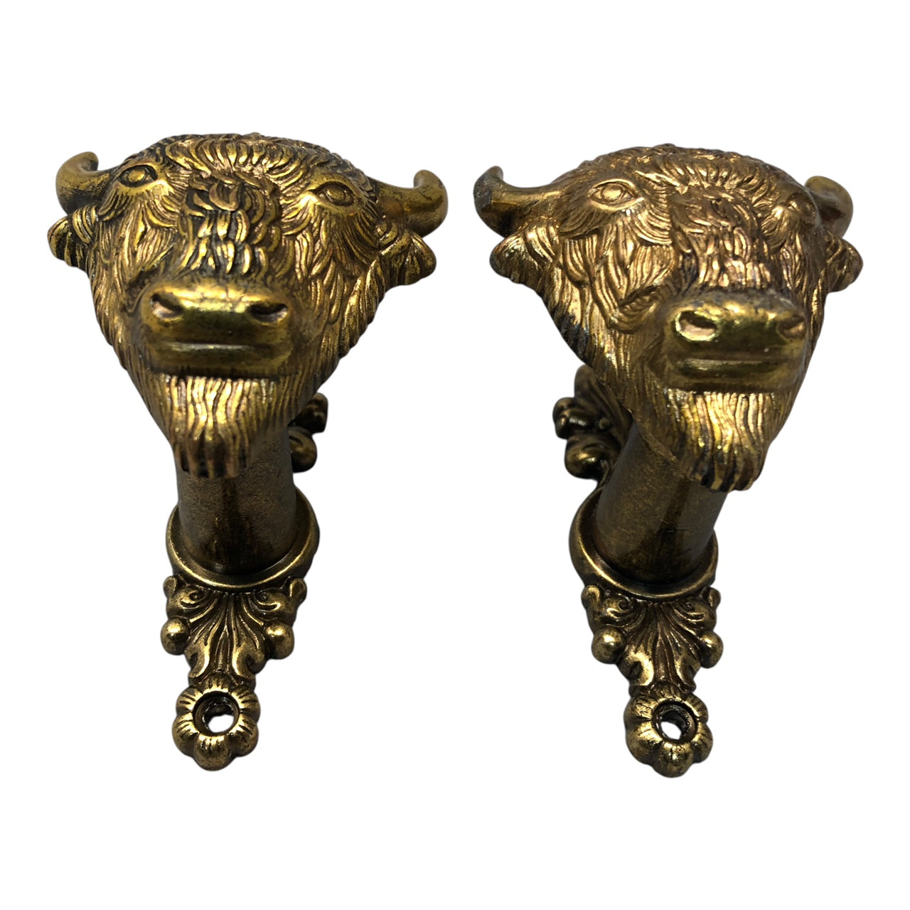 4564 - Buffalo Brass Coat Hat Hanger Pair |4-15|