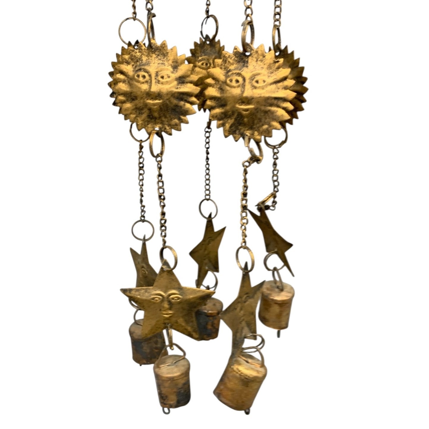 5717 - 14" Rustic Copper Sun & Stars Windchime |G-12|