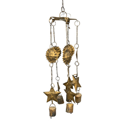 5717 - 14" Rustic Copper Sun & Stars Windchime |G-12|