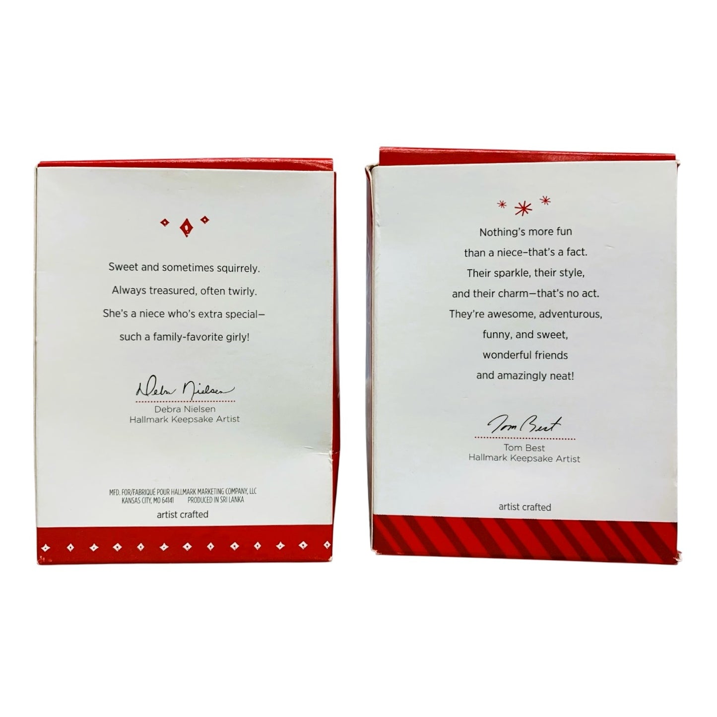 7370 - Set of 2 4 Inch My Sweet Niece Hallmark Keepsake Ornaments |Pod 1-66|