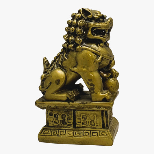 7412 - 4" Gold Fu Dog - Left Paw Up   |Z-71|