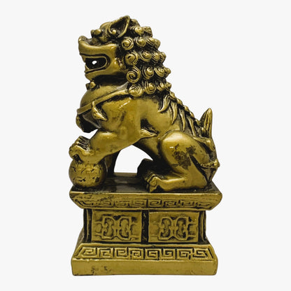 7412 - 4" Gold Fu Dog - Left Paw Up   |Z-71|