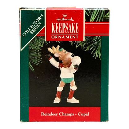 8779- Set of 2 Reindeer Playing Tennis and Volleyball Holiday Sports Ornaments |