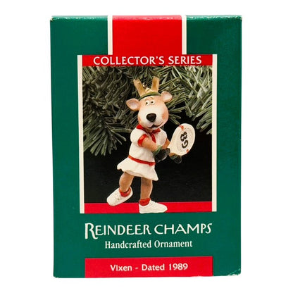 8779- Set of 2 Reindeer Playing Tennis and Volleyball Holiday Sports Ornaments |