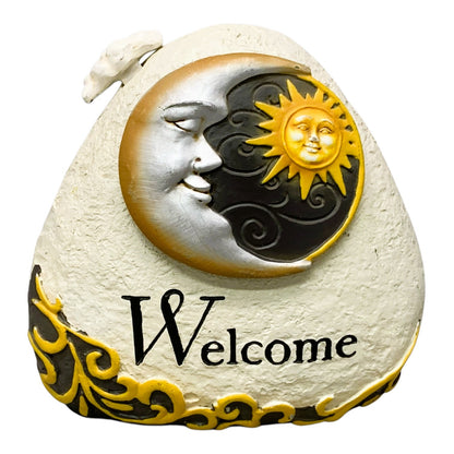 8811 - Welcome Moon And Sun Rock Garden Decor Hide a Key Stone |9-20|