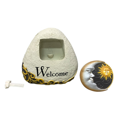 8811 - Welcome Moon And Sun Rock Garden Decor Hide a Key Stone |9-20|