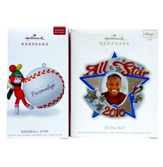 9004 - HALLMARK Set of 3 All Star Baseball Ornaments |Pod 1-70|