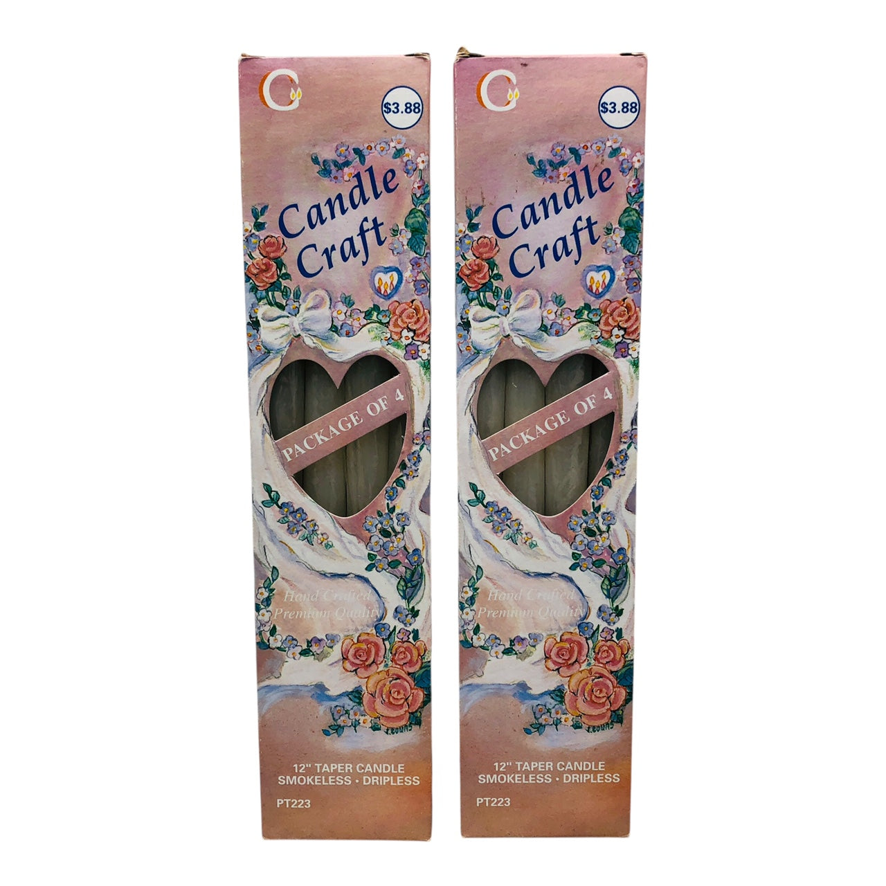 9080 - 8-12 Inch White Candles 2 Packs of 4 |Scent 27|