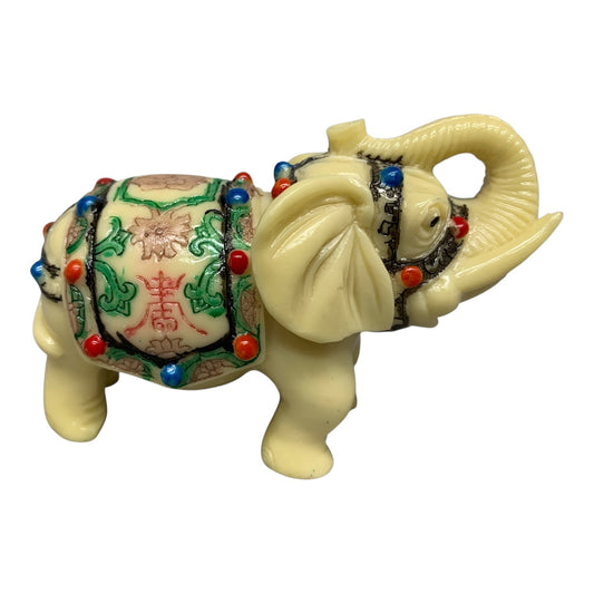 9255 - 4" Faux Ivory Elephant-Flowers |Z-33|