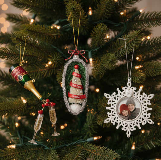 9406 - Three Piece A Toast To Our First Christmas Together Ornaments Set 5 |Pod 1-74|