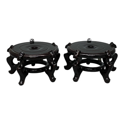 10130 - 7" Dark Brown Wood Table-top Display Stand Chinese Style Pedestal |TBD|