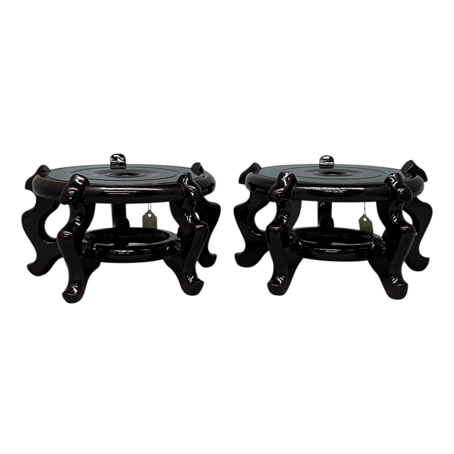 10130 - 7" Dark Brown Wood Table-top Display Stand Chinese Style Pedestal |TBD|