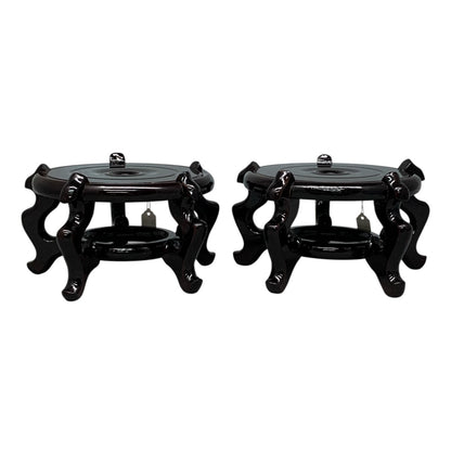 10130 - 7" Dark Brown Wood Table-top Display Stand Chinese Style Pedestal |TBD|