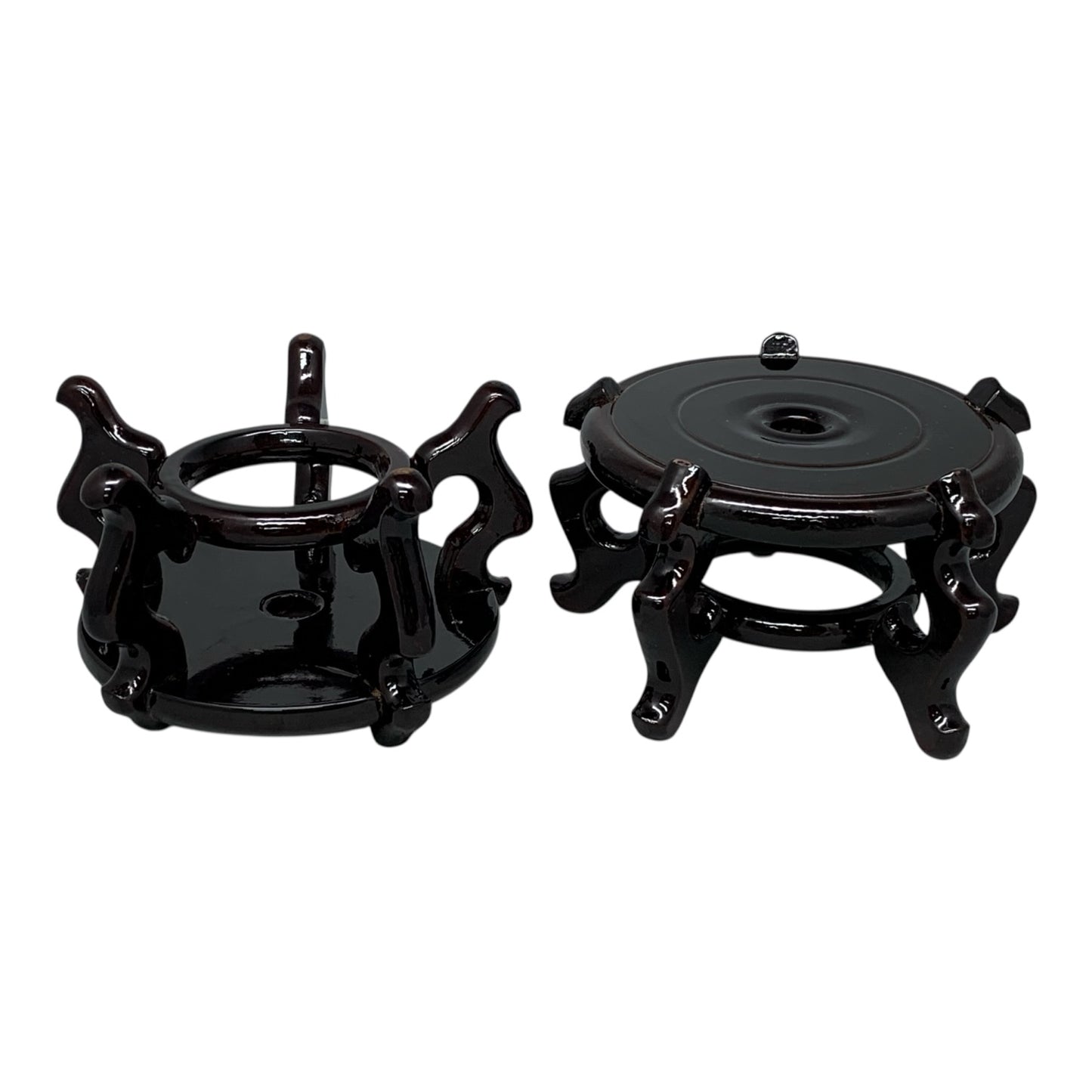 10130 - 7" Dark Brown Wood Table-top Display Stand Chinese Style Pedestal |TBD|