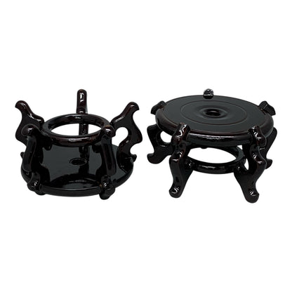 10130 - 7" Dark Brown Wood Table-top Display Stand Chinese Style Pedestal |TBD|