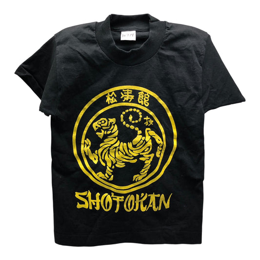 10714 - 6/8 Chs Shotokan Black T-Shirt Martial Arts |S-24|