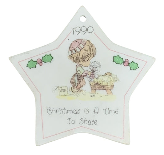 11099 - Christmas Is a Time to Share Precious Moments Star Ornament 4" |H-26|