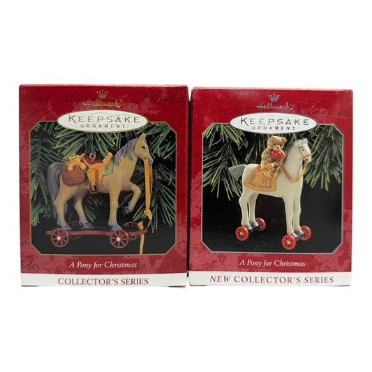 11485 - HALLMARK Set of 2 A Pony ORNAMENTS  |Pod 1-66|