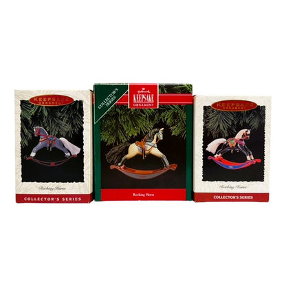 11795 - Elegant Set of 3 Rocking Horse Ornaments |Pod 1-70|