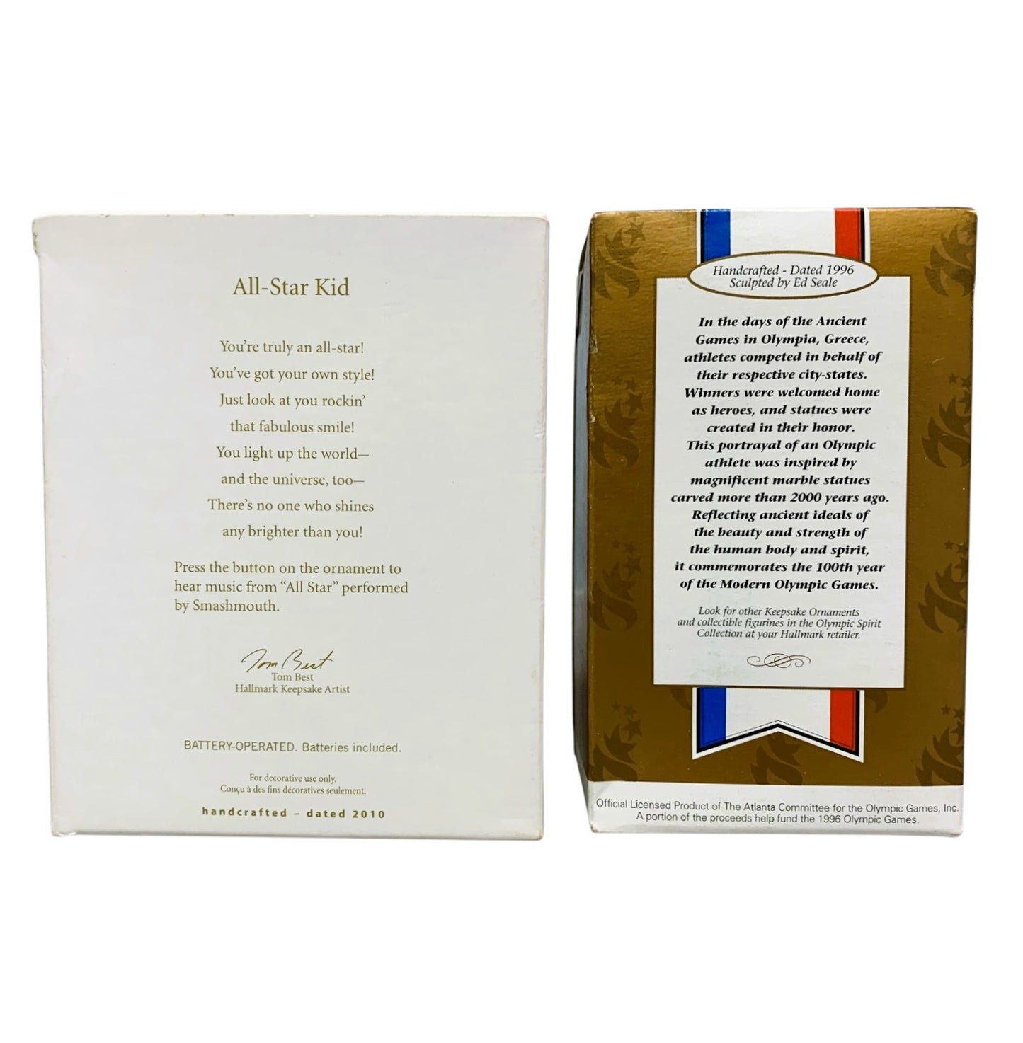 12236 -HALLMARK Set of 2 5" All Star and Olympic Triumph Ornaments |Pod 1-74|