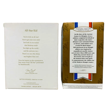 12236 -HALLMARK Set of 2 5" All Star and Olympic Triumph Ornaments |Pod 1-74|