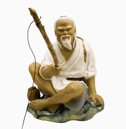 12356 - 7" Chinese Shiwan Mudman Fisherman Figurine |Z-D|Z-E|