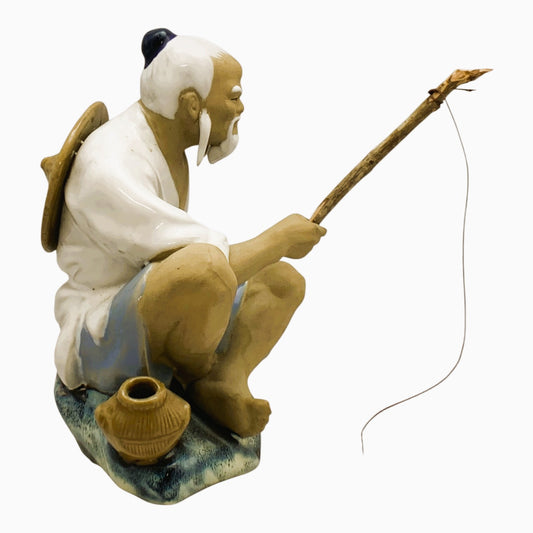 12356 - 7" Chinese Shiwan Mudman Fisherman Figurine |Z-D|Z-E|