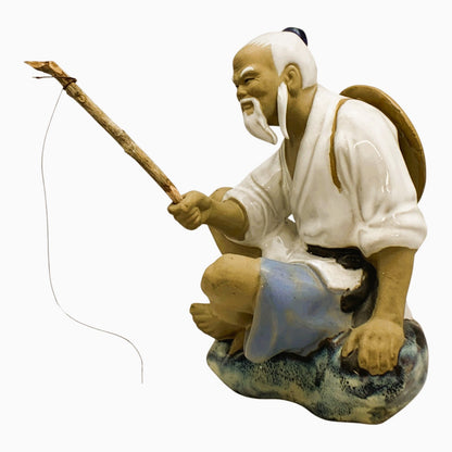 12356 - 7" Chinese Shiwan Mudman Fisherman Figurine |Z-D|Z-E|