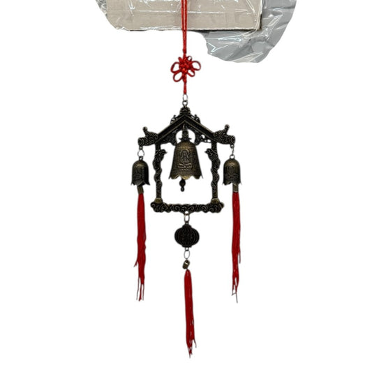 12541 - Oriental Bell Double Guarding Dragon Hanger Charm |13-14: H-39: H-33 Top|