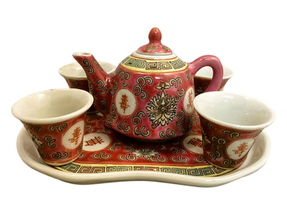12758 - 7 pc Oriental Ceramic Tea Set  |22-2|