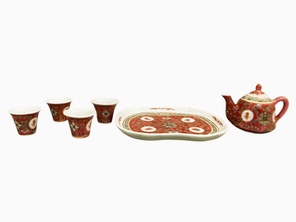 12758 - 7 pc Oriental Ceramic Tea Set  |22-2|