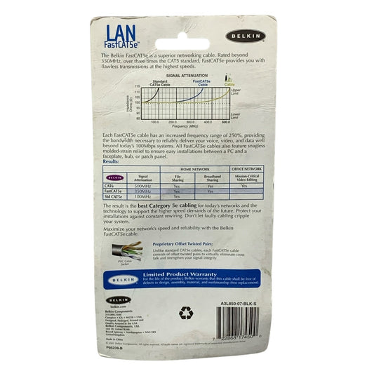 13390 - FastCat5e Ethernet Network Cable 7 ft |11-11|