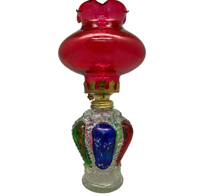 13459 - 9" Red Blue Green Oil Lamp |9-16|