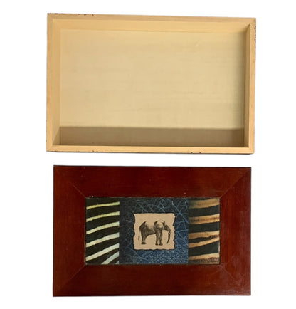 13477 - 12" Elephant Painted Gift Box |Z-C|