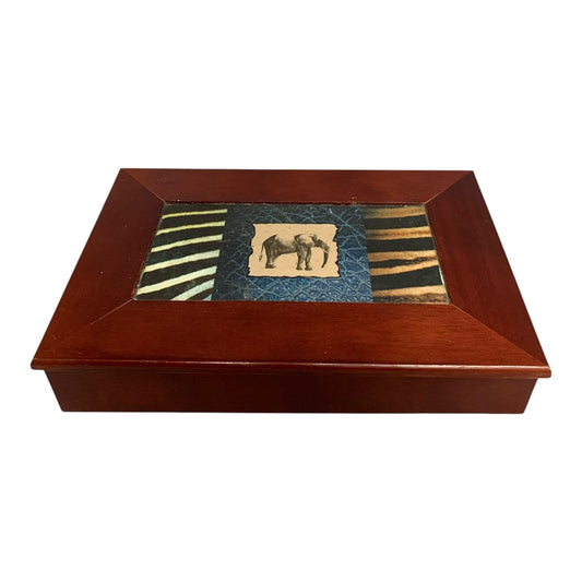 13477 - 12" Elephant Painted Gift Box |Z-C|