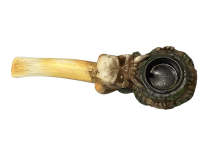 13519 - Snake & Demon Resin Pipe With Metal Bowl 4.5" Long |17-20|