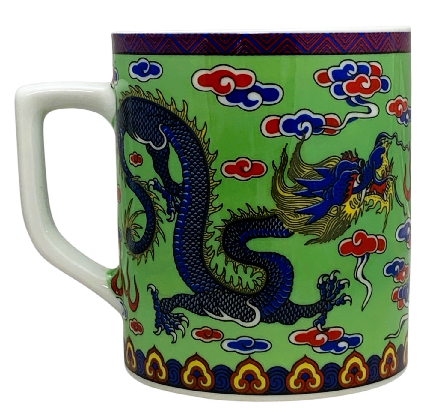 13709 - 4" Tea Cup Green w/Blue Dragon |10-15|
